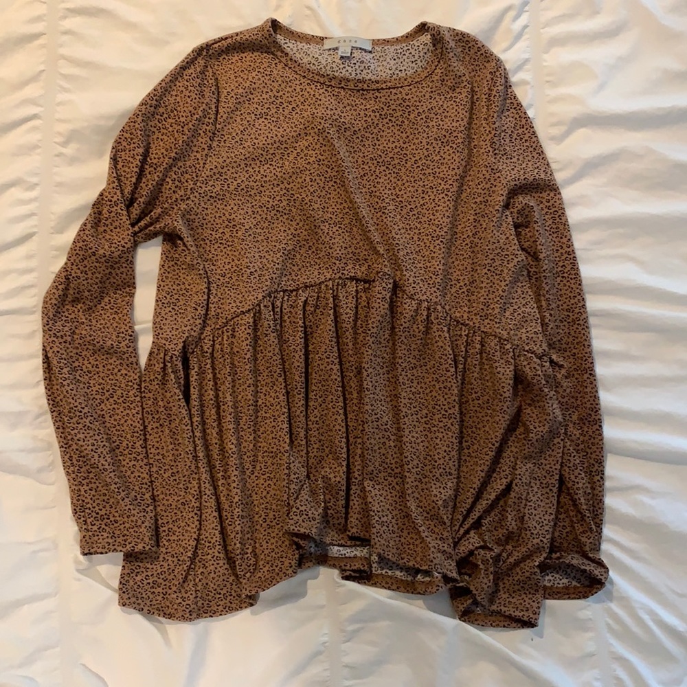 leopard peplum long sleeve